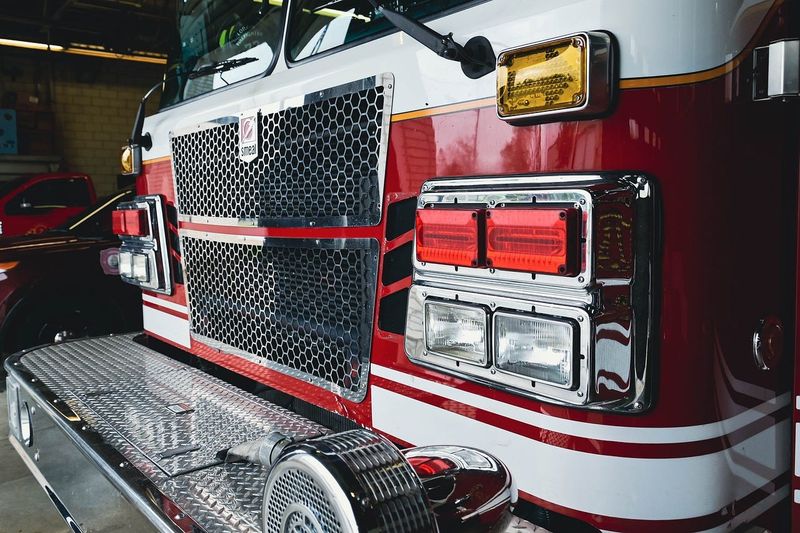 Fire truck stock photo.