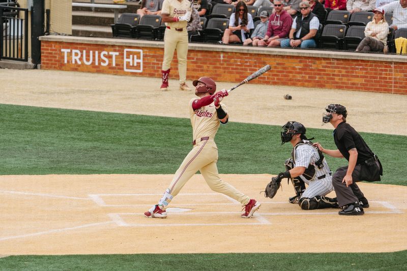 FSU baseball's Eli Putnam hits a home run in the Seminoles 12-6 win over Wake Forest on Sunday, March 15, 2026