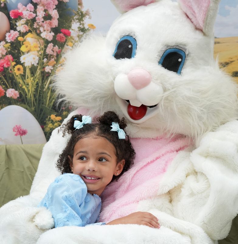 Children were welcome to meet the bunny, and 3-year-old Stevie was delighted. Pet photos with the Easter Bunny at Myrt Tharpe Square in Cocoa Village on March 15, sponsored by Tails at the Barkery, was a fundraiser for Rescue Rebels by Cash 4 Canines, Inc.