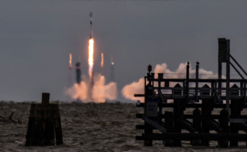 See images of SpaceX launching Falcon 9 rocket on St. Patrick's Day