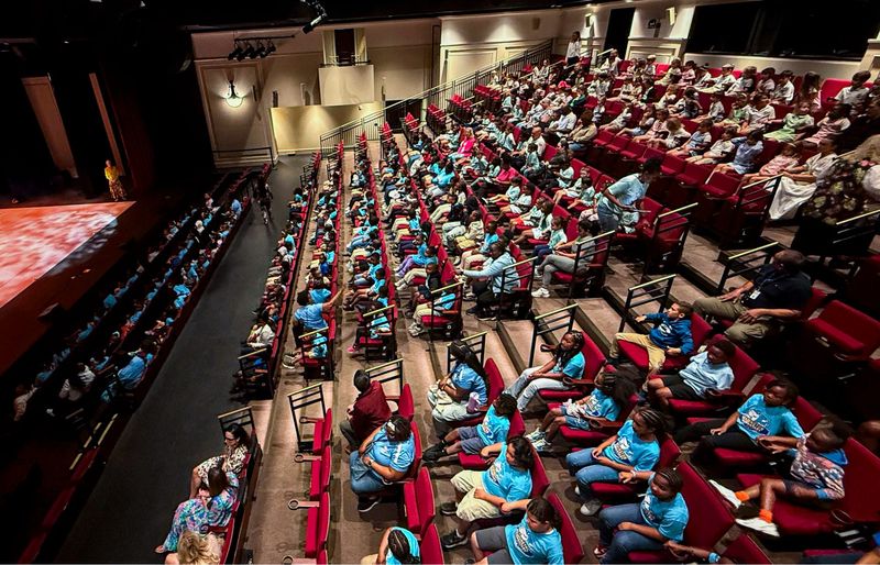 Students watch a performance of "Peter and the Wolf" at Glazer Hall on March 11.