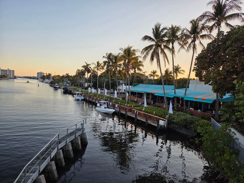 View from the bridge: Delray Beach's Deck 84, the city's sole dine and dock option.
