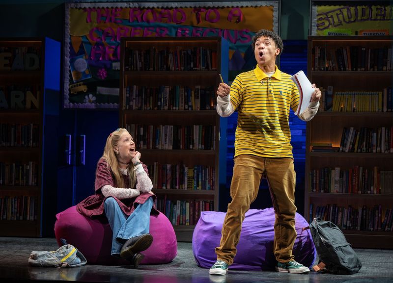 Ann Morrison and Marcus Phillips in the national tour of the musical "Kimberly Akimbo"