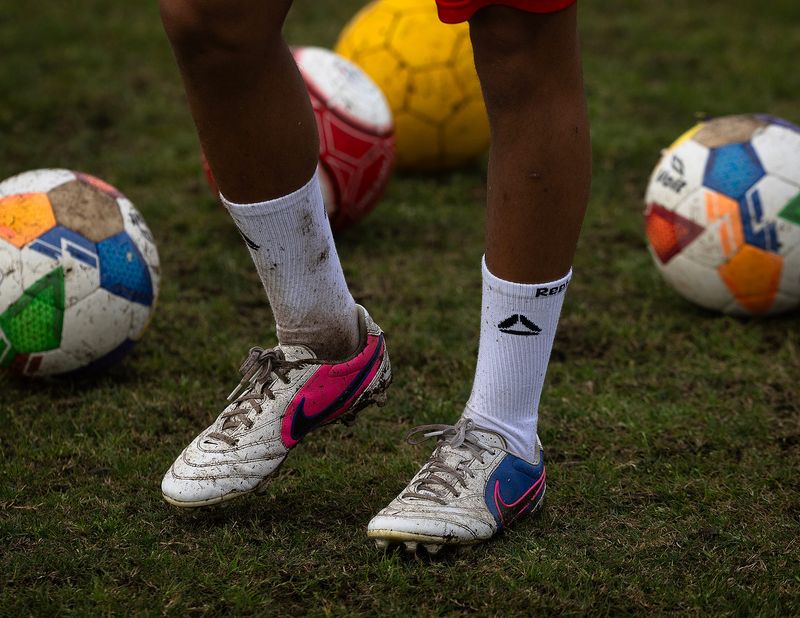 LAX FC soccer players practice at Callaway Recreational Complex in Callaway, Florida, March 24, 2026. Last season, the semi-professional team placed second overall in the Arkansas-Oklahoma division and made it to the playoff finals. (Tyler Orsburn/Panama City News Herald)