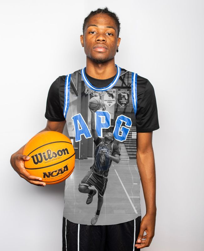 All-Big Bend boys basketball player of the year Jaden Staten, a senior at Godby High School, shown in a double exposure photo illustration