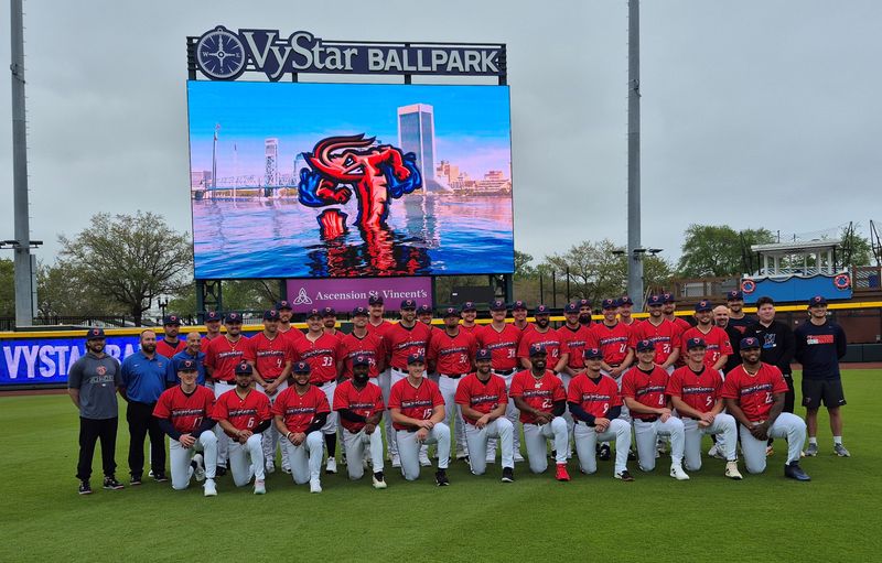 The Jacksonville Jumbo Shrimp Triple-A baseball team is pictured at Media Day on March 25, 2026. [Clayton Freeman/Florida Times-Union]