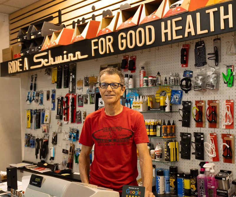 Steve Bent, owner of Bent's Cycling in Lakeland's Dixieland section, is closing the store he has owned since 1972. His father, Roland Bent, initially opened the shop in 1961.