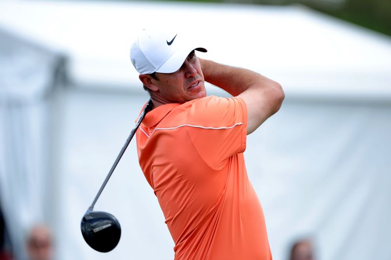 Mar 26, 2026; Houston, Texas, USA; Brooks Koepka hits a tee shot on the first hole during the first round of the Texas Children's Houston Open golf tournament. Mandatory Credit: Erik Williams-Imagn Images