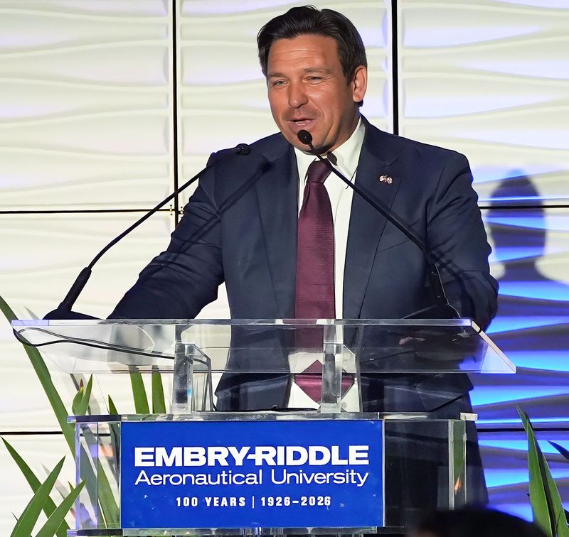 Governor Ron DeSantis speaks to the attendees during the university’s Centennial Gala celebrating its 100th year, March 26, 2026.
