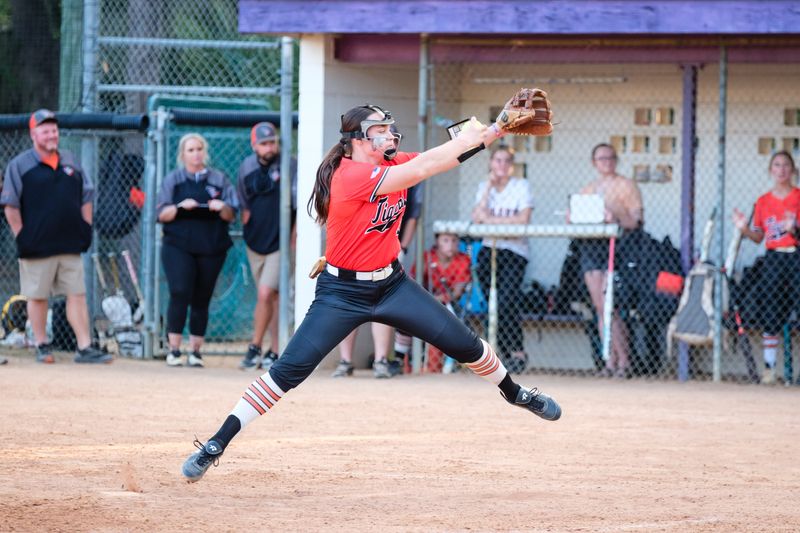 Trenton player Addison Allaire (2) pitches the ball during a softball game against Gainesville High School at Gainesville High School in Gainesville, FL on Thursday, October 5, 2023. [Chris Watkins/Gainesville Sun]
