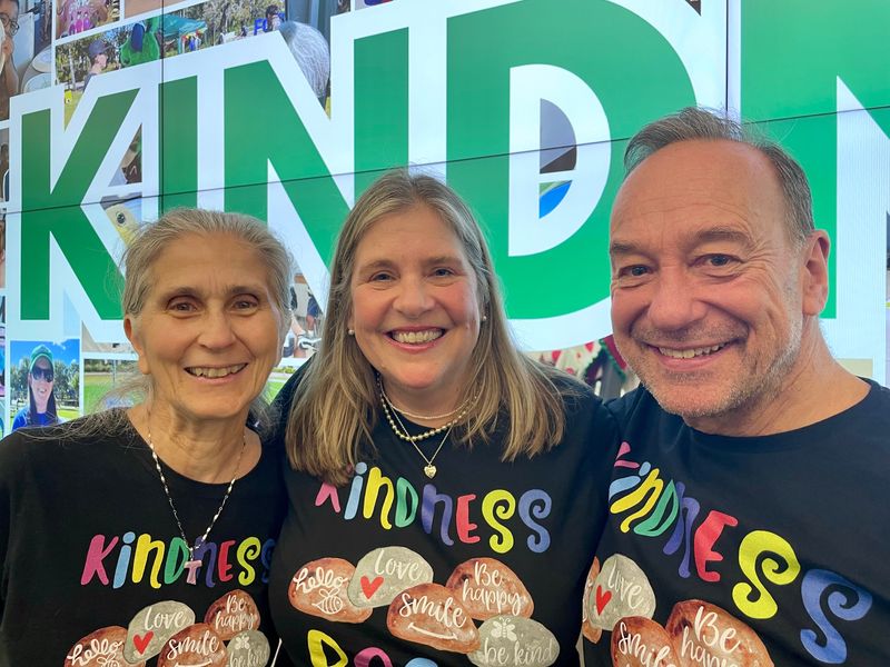 The organizers of FGCU's new k20 Kindness Without Borders Summit are (left to right) kindness leaders Maria Roca, Francesca Donlan and Alan Williams.