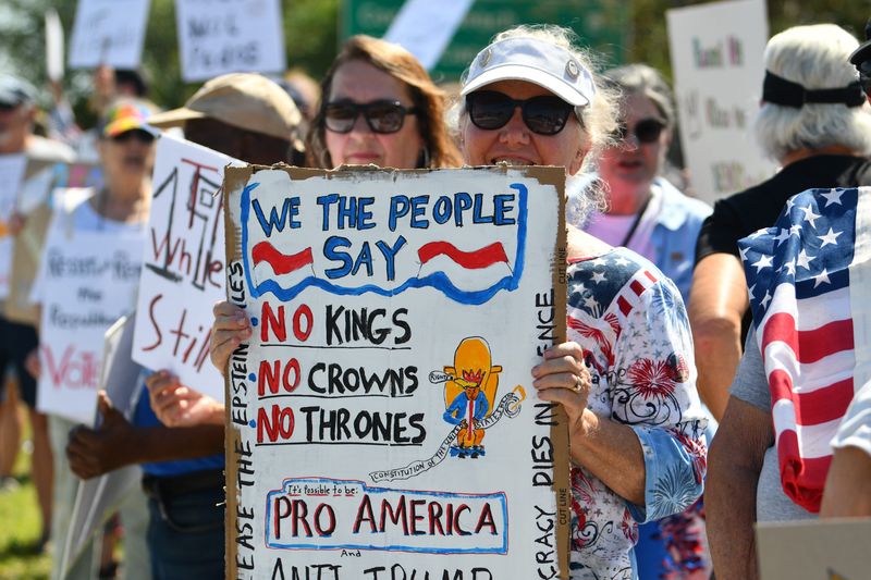 Thousands of protesters turned out for a "No Kings" rally on Saturday, March 28, carrying signs protesting President Donald Trump and lining the intersection of U.S. 1 and King Street in Cocoa. The protest, organized by Space Coast Progressive Alliance, was one of an expected 3,000 or more nationwide, directed at Trump administration policies. Locals' signs pointed to issues including immigration enforcement, policies affecting LGBTQ+ people and minorities, and the war in Iran. Previous No Kings rallies at the Cocoa site in June and October 2025 drew thousands of people.