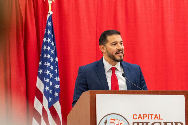 Florida Commissioner of Education Anastasios Kamoutsas speaks at the Capital Tiger Bay Club luncheon on Tuesday, March 31, 2026.