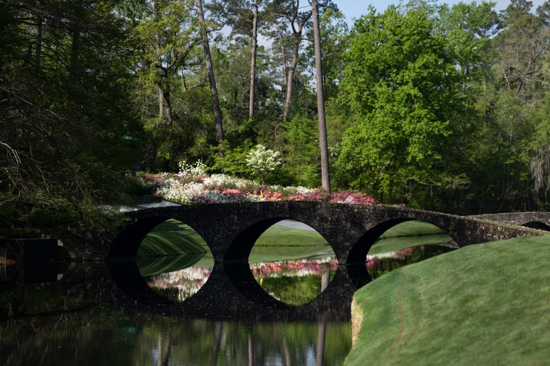 The Hogan Bridge spans Rae's Creek between the 11th and 12th greens. It's a pretty view, but brings plenty of anxiety late Sunday of Masters week.