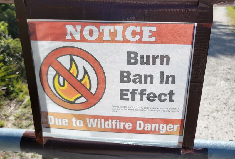 File photo of burn ban sign at Lake Wales Ridge State Forest taken in April 2026.