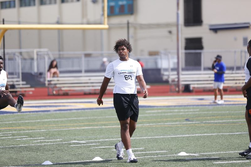 St. Thomas Aquinas OT Mark Matthews at the Rivals Elite camp in Miami on Feb. 15, 2026