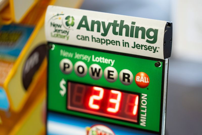 The current Powerball jackpot for New Jersey Lottery at Food Mart Liquor and Convenience Store on Market St. on Monday, April 6, 2026, in Elmwood Park.