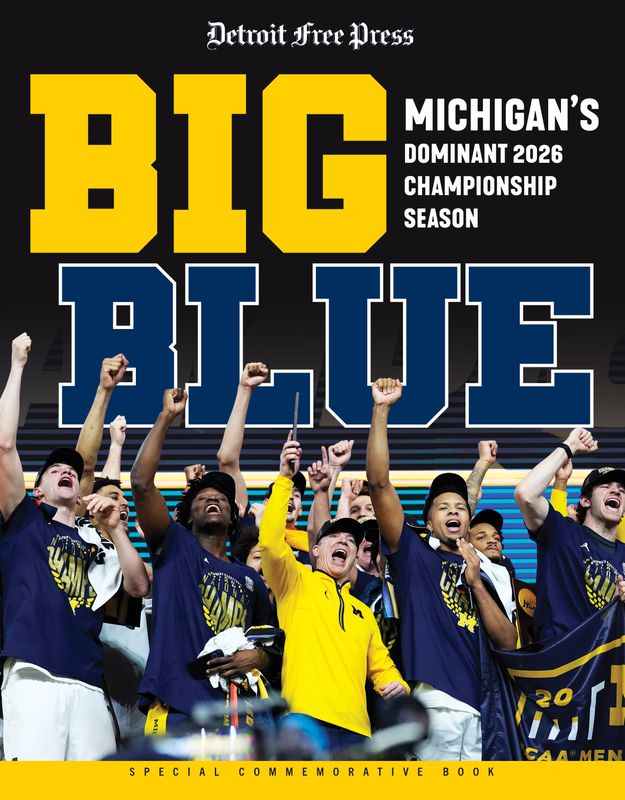 The Detroit Free Press has crafted "BIG BLUE: Michigan's Dominant 2026 Championship Season," a 128-page book that chronicles the dramatic moments, spectacular plays and signature blowouts of the Wolverines' incredible run to their second NCAA basketball championship.