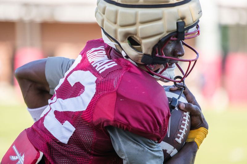Florida State Seminoles running back Ousmane Kromah (32) runs with the ball Thursday, April 9, 2026.