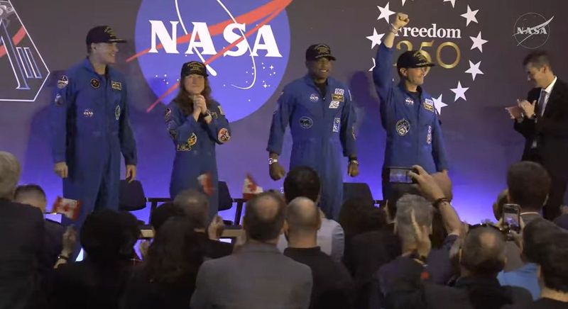 The Artemis II crew speak from Houston after arriving home from their 10-day mission around the moon.