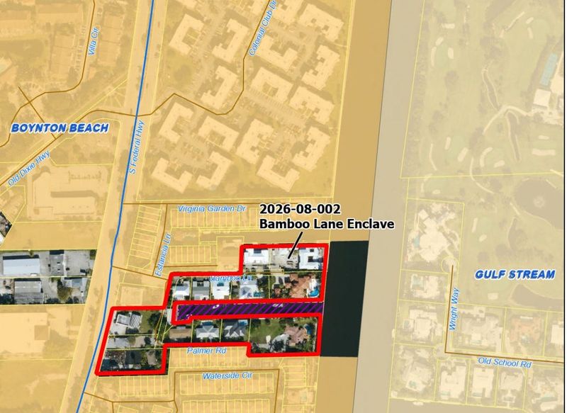 The locator map shows the Bamboo enclave of 15 homes Boynton Beach wants to annex. County commissioners rejected the move, calling on the city to allow homeowners there to decide whether they want to join the city.