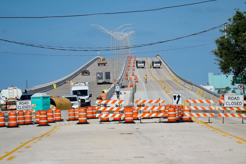 The Alma Lee Loy Bridge, also known as the 17th Street Bridge, closed Sunday evening and will remain closed through April 17, as workers complete work on the east and westbound bridge. Vehicles are diverted across the Indian River Lagoon on the Merrill P. Barber Bridge – the only other bridge within the city limits.