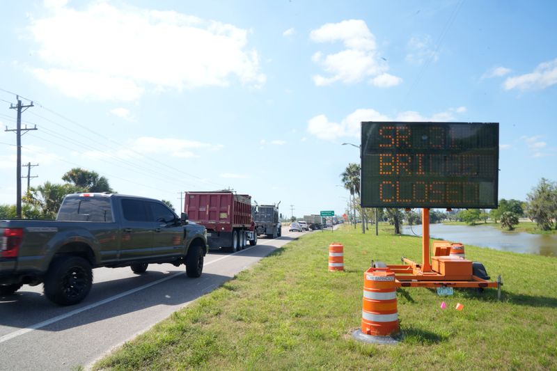 Scenes from the temporary closure of the State Road 31 bridge in Lee County on Monday, April 13, 2026. The State Road 31 bridge is closed for critical safety upgrades according to a press release from the Florida Department of Transportation. The bridge is expected to be closed for up to 10 days. Motorists are being detoured around the bridge.