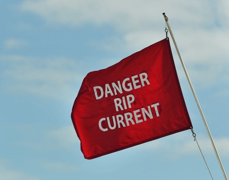 Flags warning of the danger of rip currents were visible across Brevard beaches on April 15.