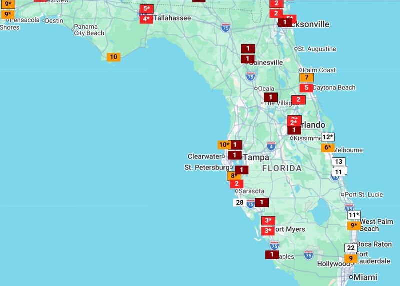Record heat is forecast for areas of the state on Saturday, April 18, 2026 as seen in this map where the red No. 1 is marked.