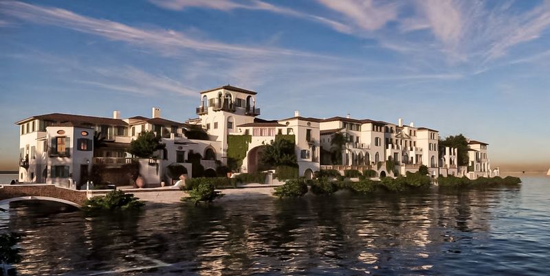The Palm Beach Town Council unanimously approved this Italian-villa inspired development, seen here in a rendering, for a manmade peninsula in the Intracoastal Waterway on the town's South End.