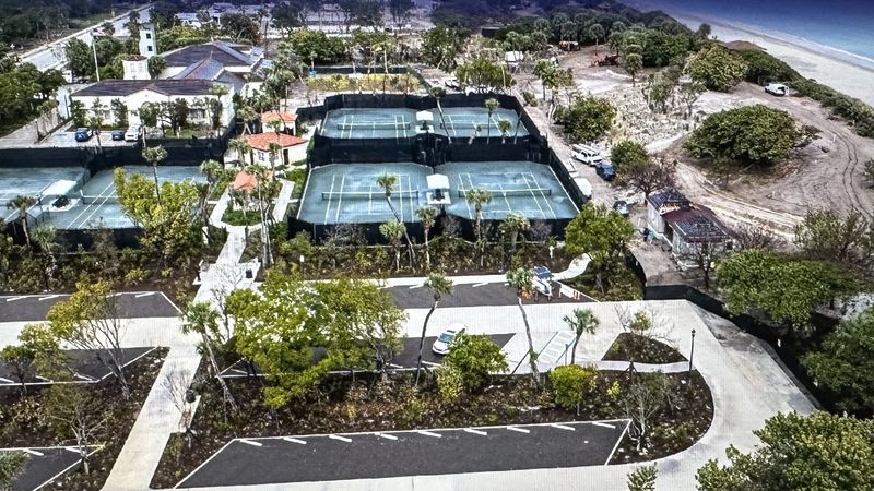 The tennis center and south parking lot at Phipps Ocean Park in Palm Beach were completed in November 2025. Work continues on the park’s $31 million redevelopment.