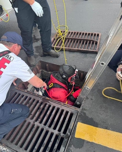 Cape Coral Fire Department searches for man who was seen going down into drain behind a Publix on April 17, 2026. The search ended up with no one being found.