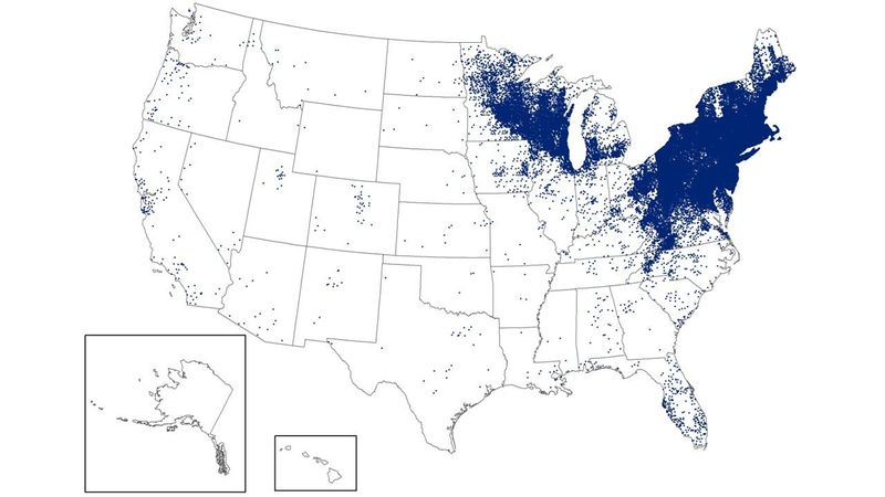 Most Lyme disease cases are concentrated in the Northeast and upper Midwest.