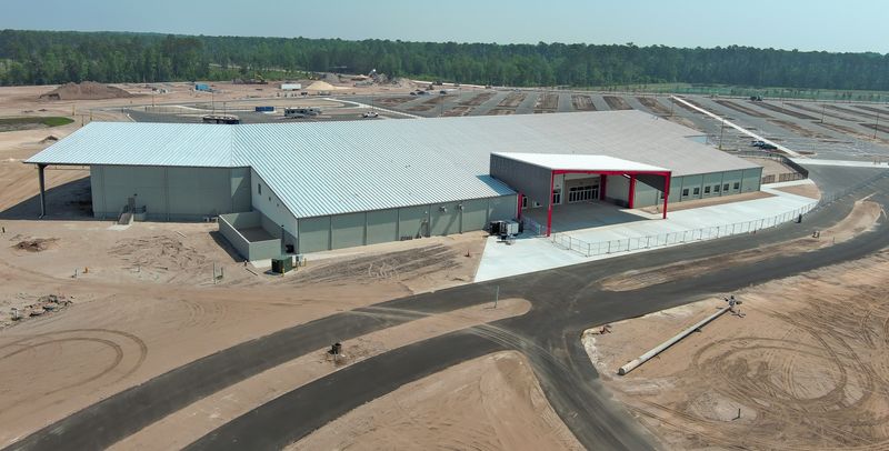 An aerial of Duval Hall, a new indoor concert facility at the new Great Jacksonville Agricultural Fairgrounds, Tuesday April 21, 2026. The venue can seat up to 2900 people. Local act Allele will be the first to perform in the venue this Friday April 24, 2026. [Doug Engle/Florida Times-Union]