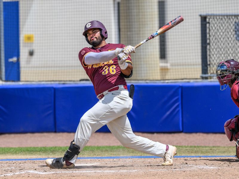 Bethune-Cookman third baseman Andrey Martinez swings during a game against Alabama A&M at Sliwa Stadium in Daytona Beach on April 19, 2026.