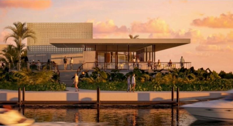 The first restaurant (seen in this rendering) at The Bay, 1055 Boulevard of the Arts in downtown Sarasota, will be built in the canal district of the 53-acre park. It will be designed by Sweet Sparkman Architecture and Interiors and operated by Venice Pier Group, which currently operates The Nest Cafe.