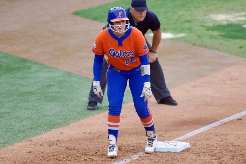 Madison Walker takes her lead at third base as Florida State hosted the Florida Gators at JoAnne Graf Field on Wednesday, April 22, 2026.