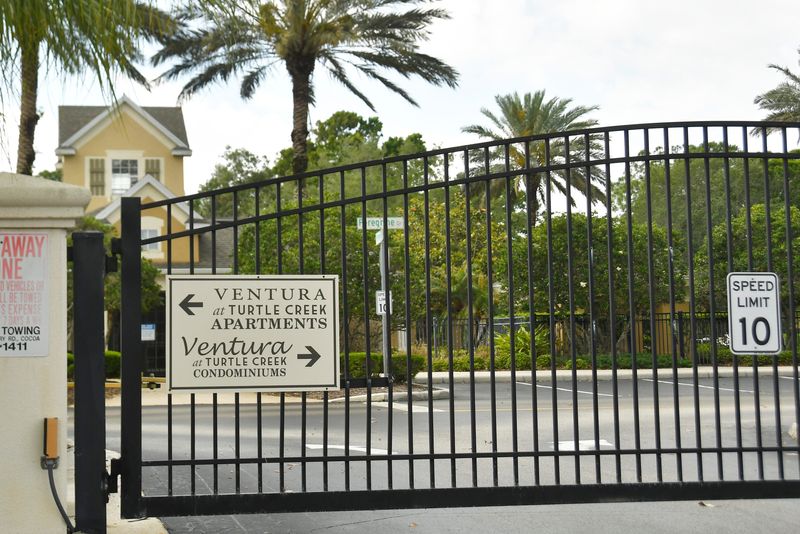 Pictured: The entrance to Ventura at Turtle Creek Apartments in Rockledge on Barnes Boulevard.