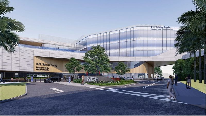 Rendering of Naples Comprehensive Health's new cardiac center that is being built on the campus of the NCH Baker Hospital near downtown Naples.
