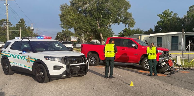 A Lakeland motorcyclist collided with a red pickup truck at the intersection of K-Ville Avenue and Taylor Road around 5:55 a.m on April 29. The motorcyclist died from his injuries.