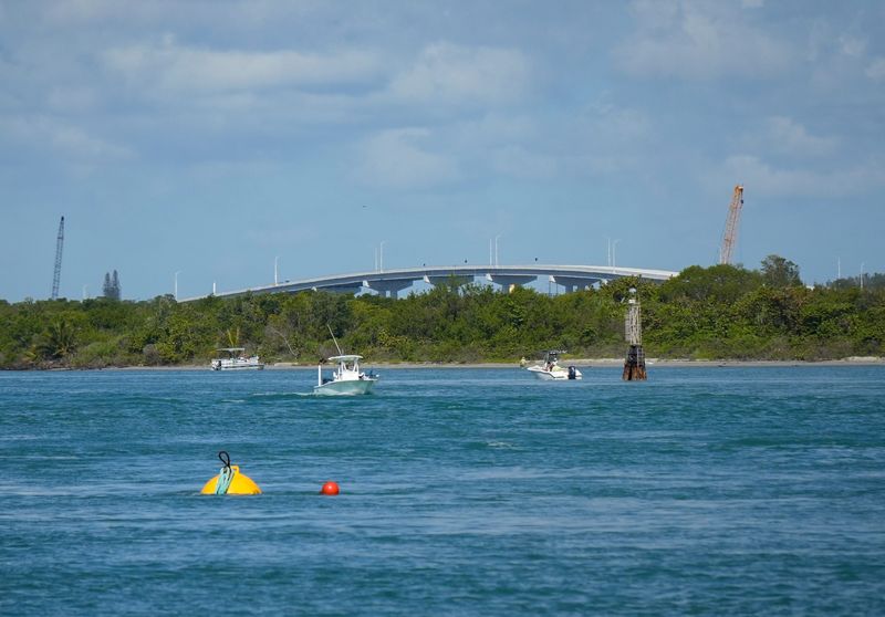 The North Causeway Bridge is seen from Jetty Beach Park, April 28, 2026, in Fort Pierce.