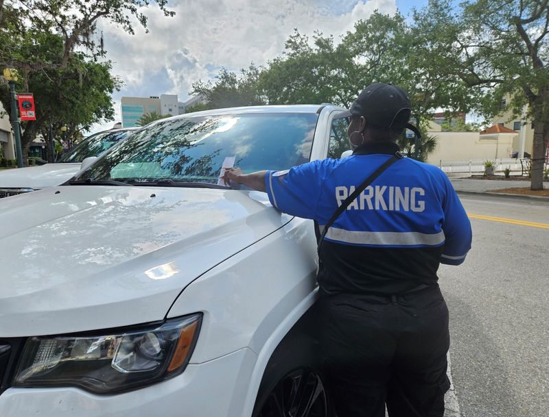Under a proposed ordinance the Sarasota City Commission will consider May 4, downtown street parking would be enforced earlier in the morning and later in the evening. Photo of Main Street parking taken April 30, 2026.
