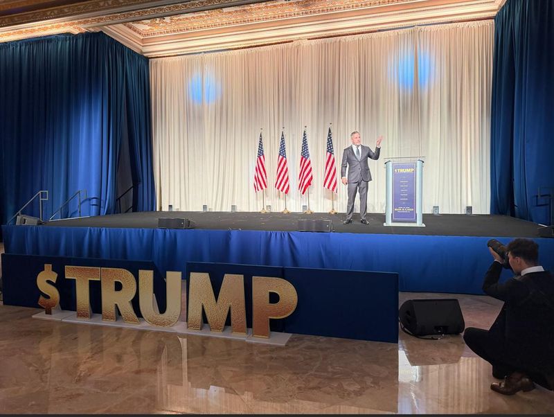 Crypto currency real estate financier Grant Cardone speaks at Mar-a-Lago conference on April 25, 2026.