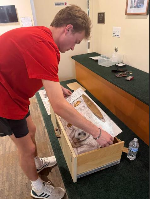 Walker Harrell works on his Eagle Scout project at the Silver River Museum.