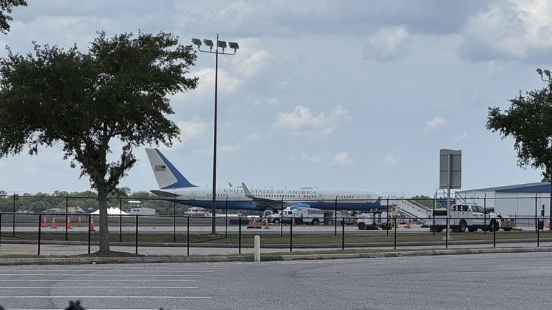 A plane that appears to be a backup for Air Force One was seen at Lakeland Linder International Airport about 1 p.m. May 1, 2026. According to Reuters, President Donald Trump had just boarded the real Air Force One about the same time on his way to Ocala International Airport. He was scheduled to attend an event at The Villages.