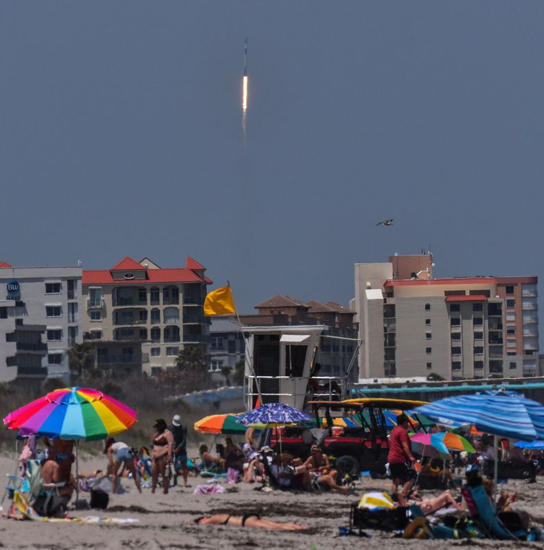 Launch of a SpaceX Falcon 9 rocket carrying 29 Starlink broadband satellites into low-Earth orbit. The rocket launched at 2:06 p.m. Friday, May 1 from Launch Complex 40 at Cape Canaveral Space Force Station.