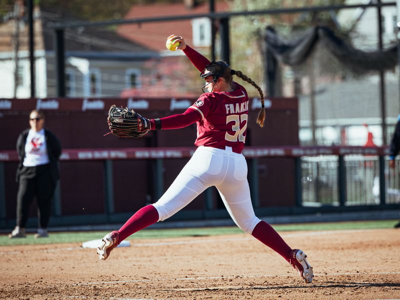 FSU softball's Jazzy Francik attempts a pitch against Boston College on Friday, May 1, 2026.