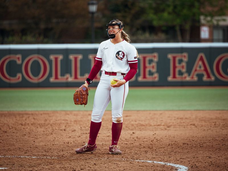Ashtyn Danley pitches against the Boston College Eagles for FSU softball.