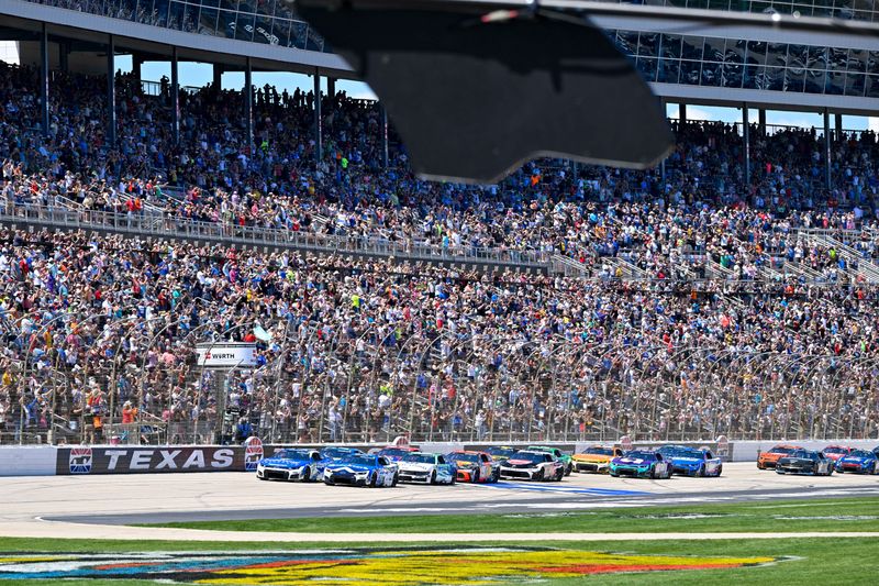 May 3, 2026; Fort Worth, Texas, USA; A view of the field at the start of the 2026 Wurth 400 cup race at Texas Motor Speedway. Mandatory Credit: Jerome Miron-Imagn Images