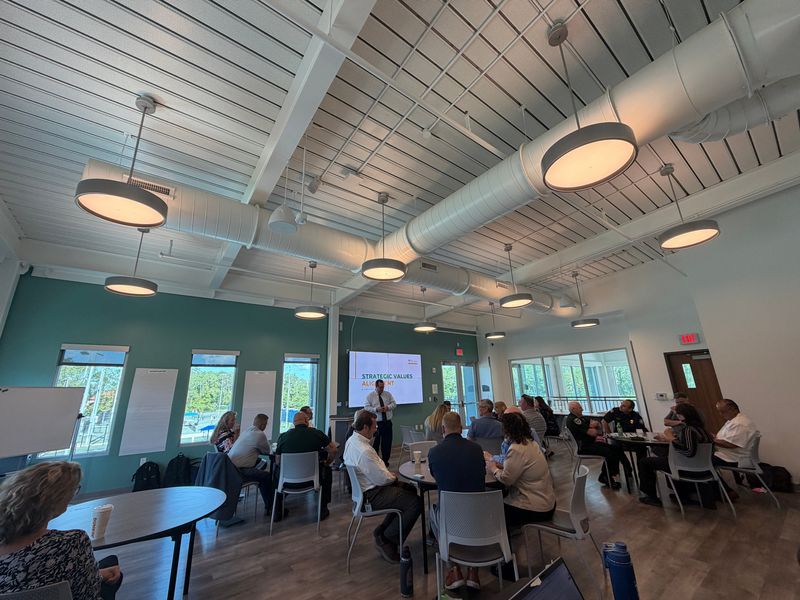 City Council members and city staff gather for the Palm Coast City Council’s retreat meeting in the Southern Rec Center, May 4, 2026.